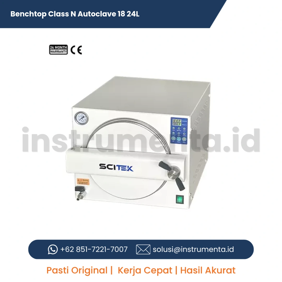 Official Supplier Benchtop Class N Autoclave Scitek ST-BNI Series Sterilisator Instrumen Padat Laboratorium
